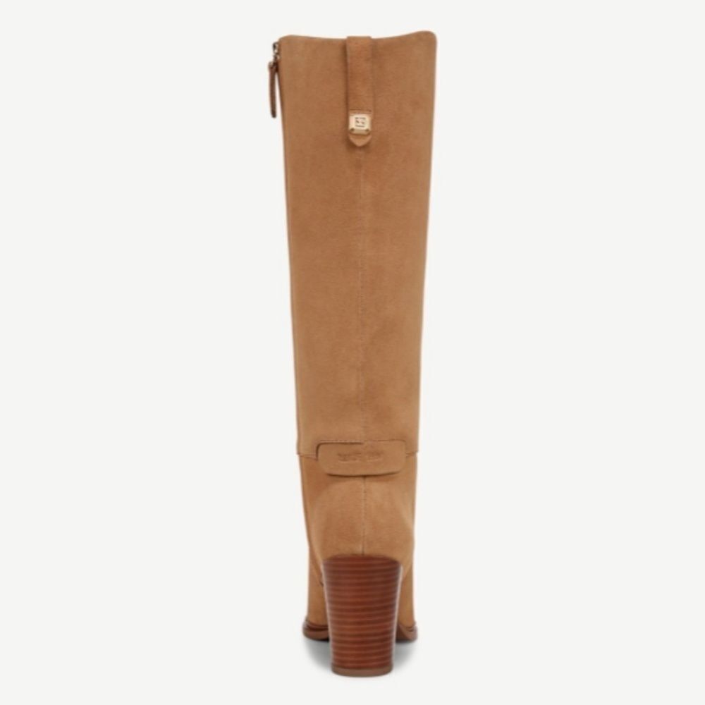 Franco Sarto Jasmine Knee High Boot In Pastorial Taupe Beige Suede - Picture 10 of 12